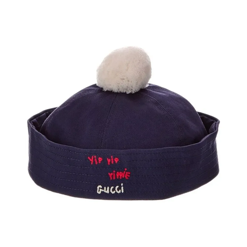 Gucci Girls  Embroidered Sailor Hat, Blue